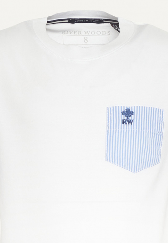 River Woods Normal Fit Katoenen Fantasie T-shirt Wit