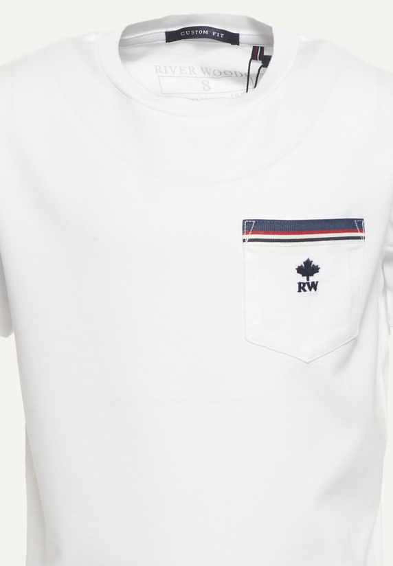 River Woods Normal Fit Katoenen Fantasie T-shirt Wit