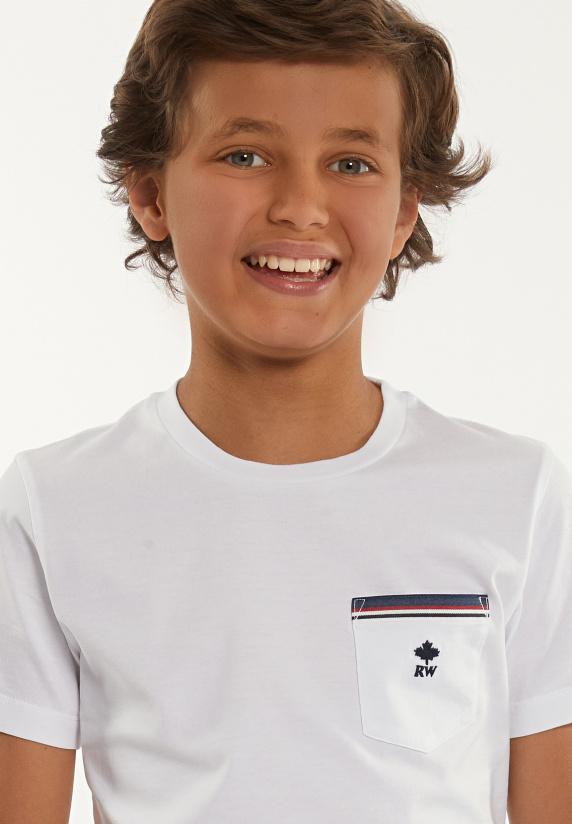 River Woods Normal Fit Katoenen Fantasie T-shirt Wit