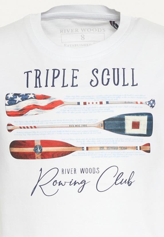 River Woods Normal Fit Katoenen Fantasie T-shirt Wit