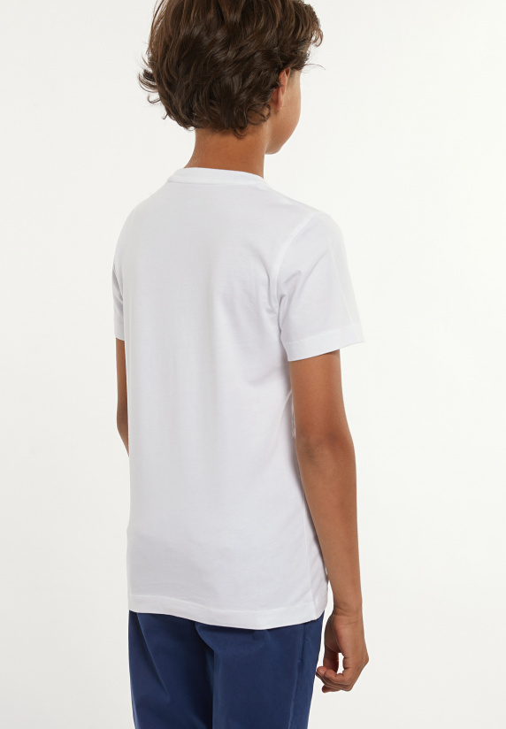 River Woods Normal Fit Katoenen Fantasie T-shirt Wit