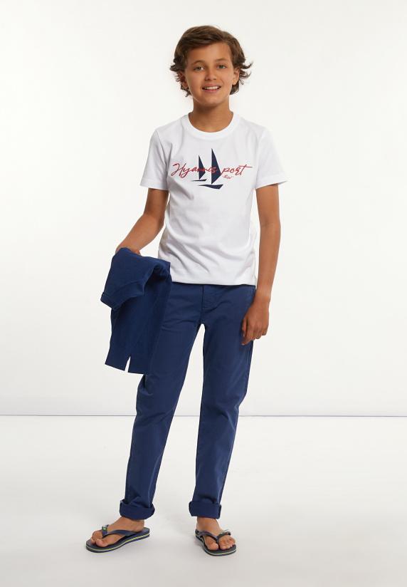 River Woods Normal Fit Katoenen Fantasie T-shirt Wit