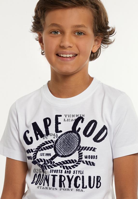 River Woods Normal Fit Katoenen Fantasie T-shirt Wit