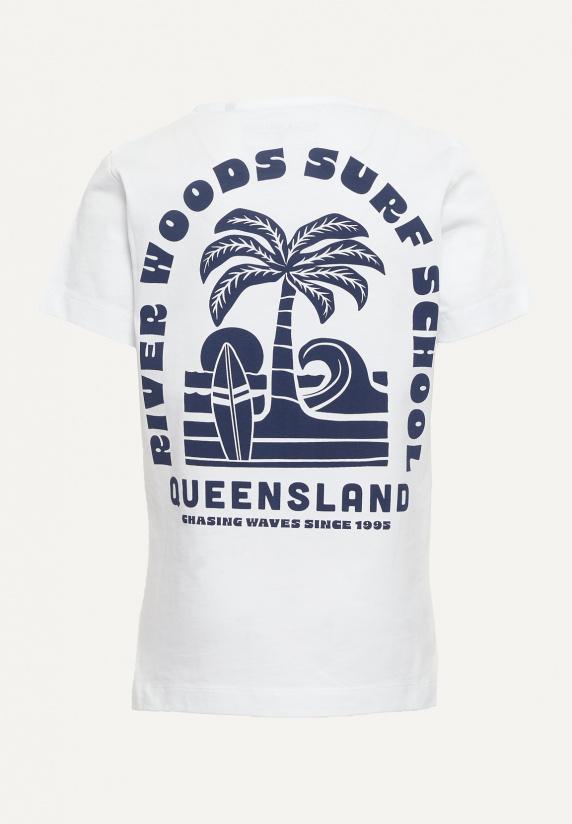 River Woods Normal Fit Katoenen Fantasie T-shirt Wit