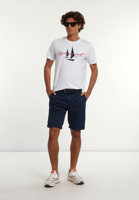 River Woods Normal Fit Katoenen Fantasie T-shirt Wit