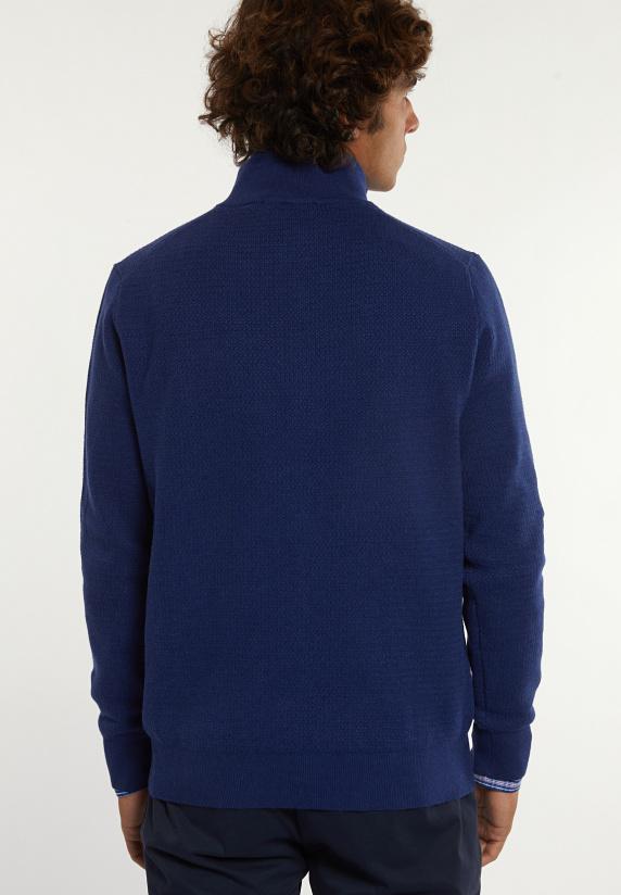 River Woods Normal Fit Katoenen Trui Opstaande Kraag Twilight Mix