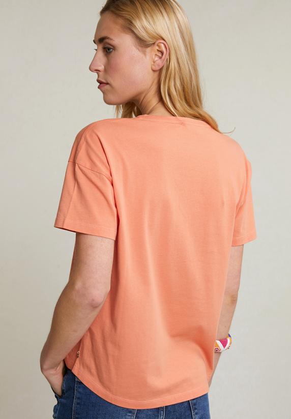 River Woods Oranje Basic V-hals T-shirt Korte Mouwen