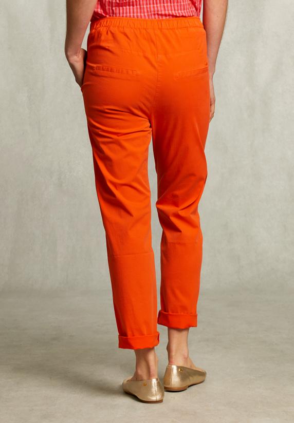 River Woods Oranje Katoenen Broek Elastische Taille