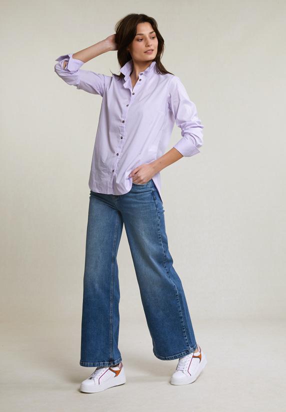 River Woods Paars/wit Gestreepte Blouse Lange Mouwen