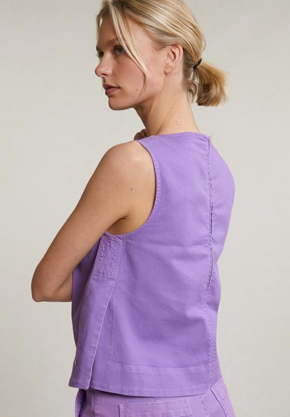 River Woods Paarse Mouwloze Top Ritssluiting Op Rug