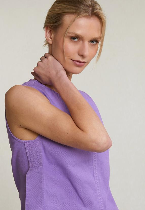 River Woods Paarse Mouwloze Top Ritssluiting Op Rug