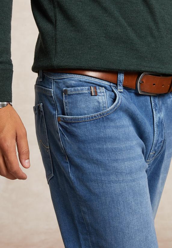 River Woods Regular Fit Basic Stretch Jeansbroek 5-zakken Light Stone