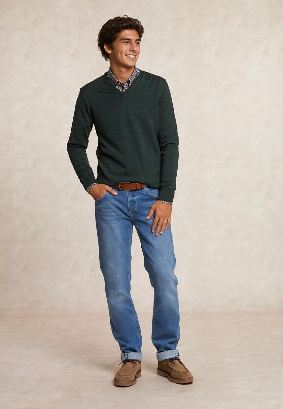 River Woods Regular Fit Basic Stretch Jeansbroek 5-zakken Light Stone