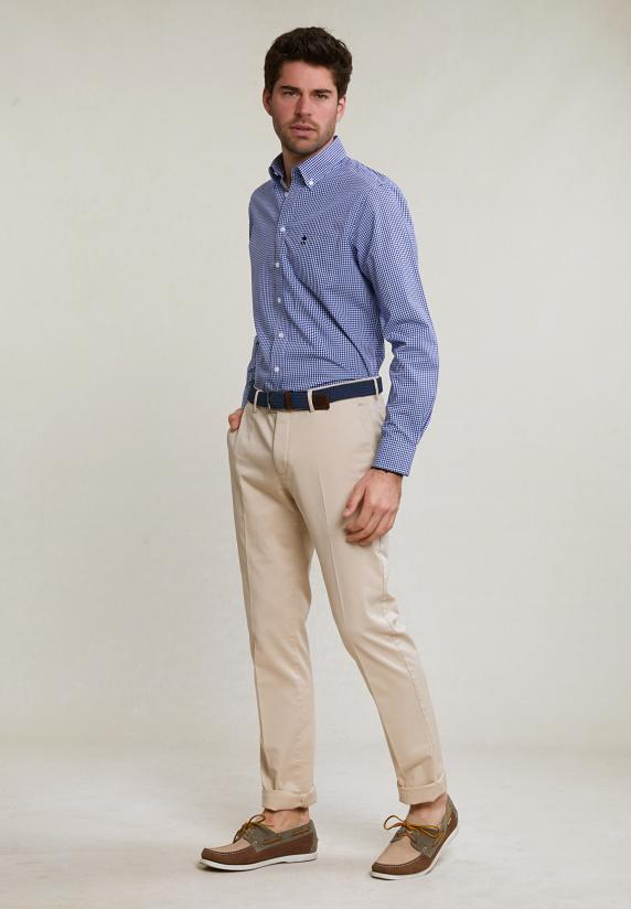 River Woods Regular Fit Geruit Hemd Borstzak Blauw/wit