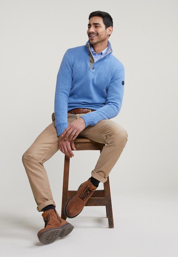 River Woods Regular Fit Geruit Hemd Met Zak Blauw/wit