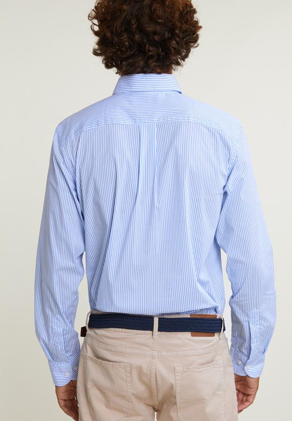 River Woods Regular Fit Gestreept Hemd Borstzak Blauw/wit