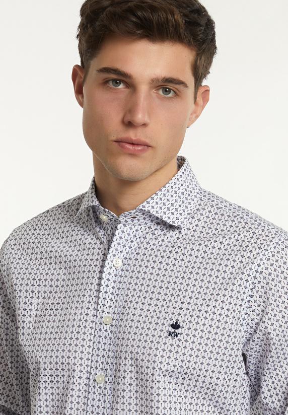 River Woods Regular Fit Katoenen Fantasiehemd Multi