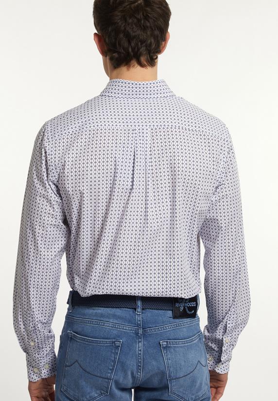 River Woods Regular Fit Katoenen Fantasiehemd Multicolor