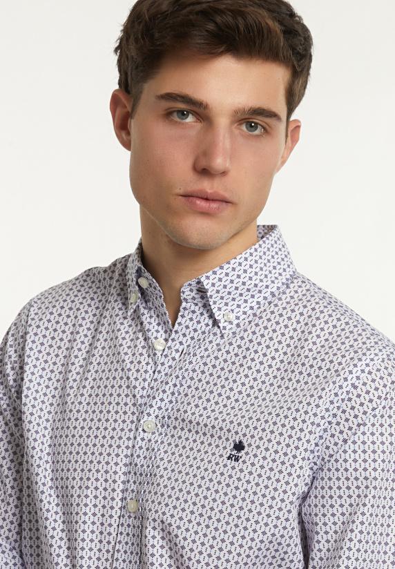 River Woods Regular Fit Katoenen Fantasiehemd Multicolor