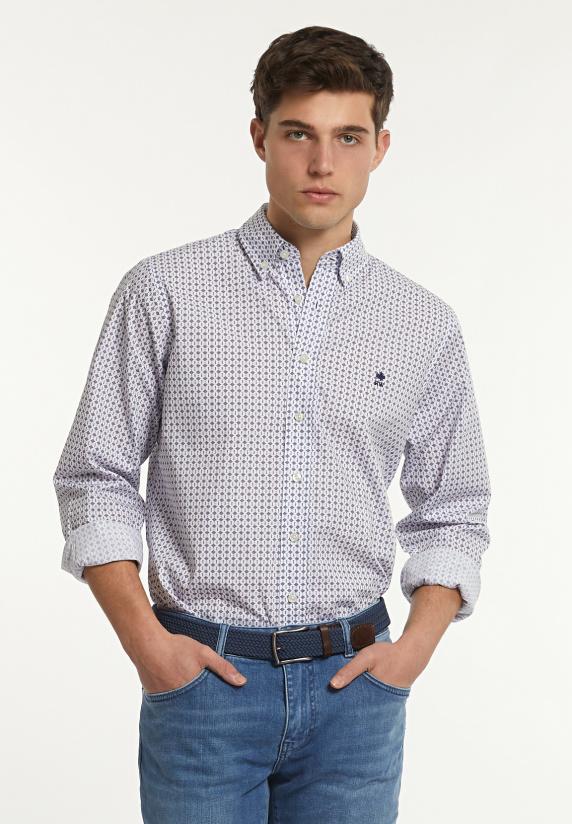 river woods Regular fit katoenen fantasiehemd multicolor