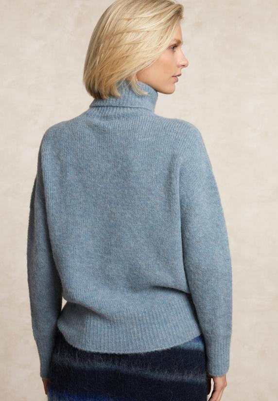 River Woods Alpaca-wol Rolkraag Trui Blauw