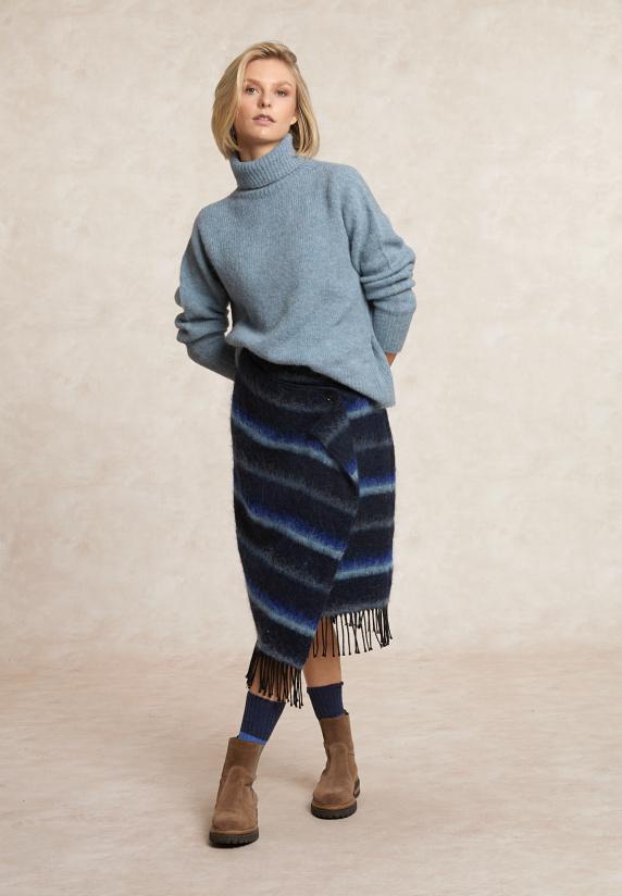 River Woods Alpaca-wol Rolkraag Trui Blauw