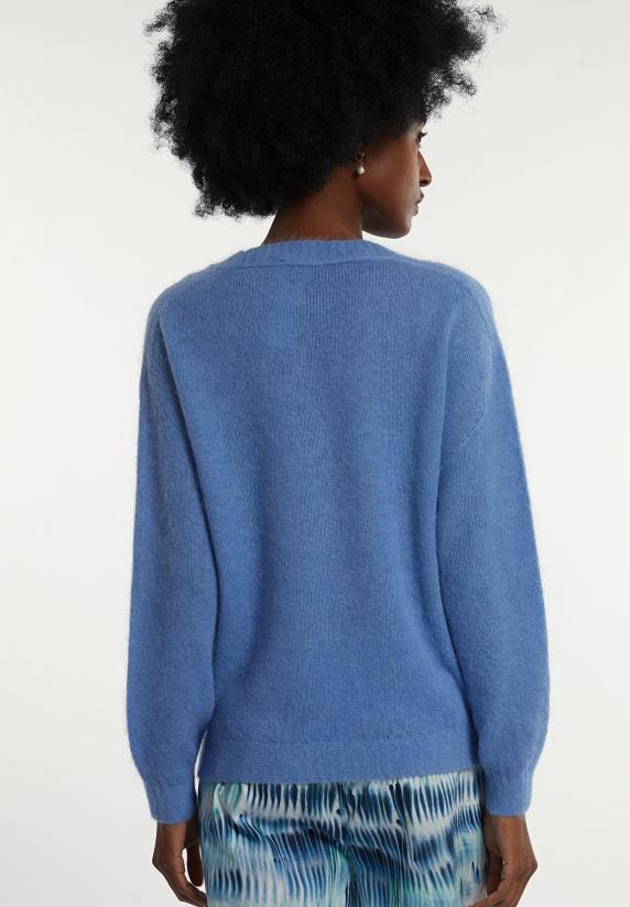 River Woods Alpaca-wollen V-hals Trui Blauw