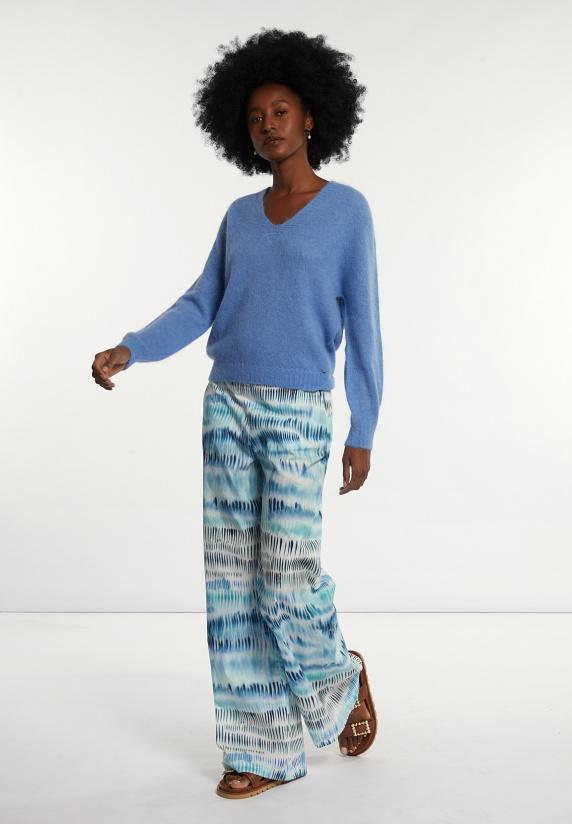 River Woods Alpaca-wollen V-hals Trui Blauw