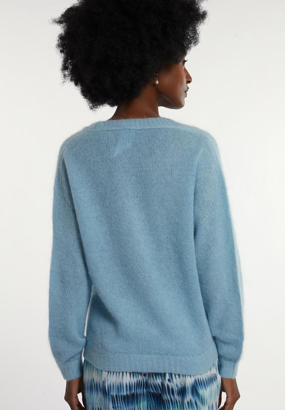 River Woods Alpaca-wollen V-hals Trui Lichtblauw