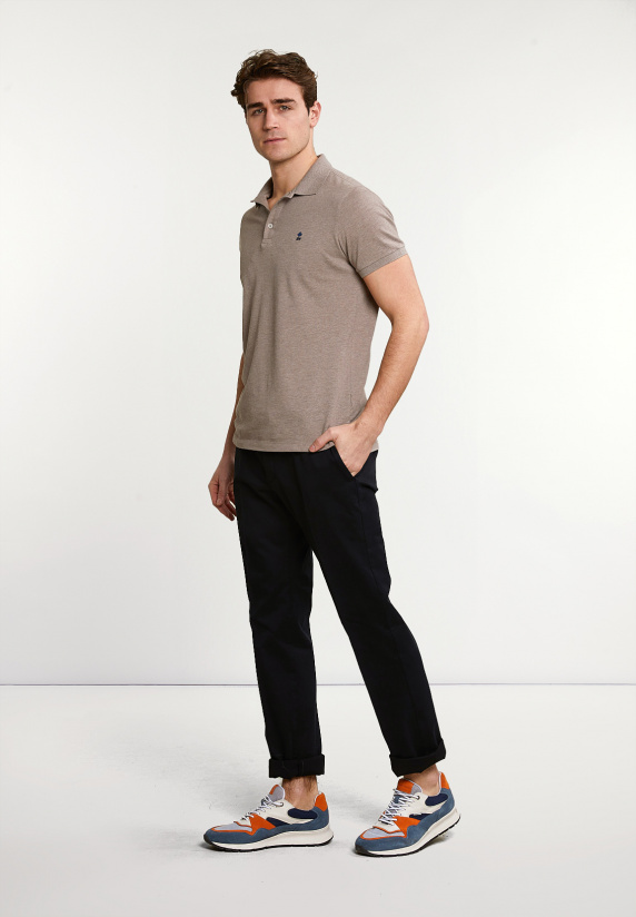 River Woods Basic Chinobroek Stretch Navy