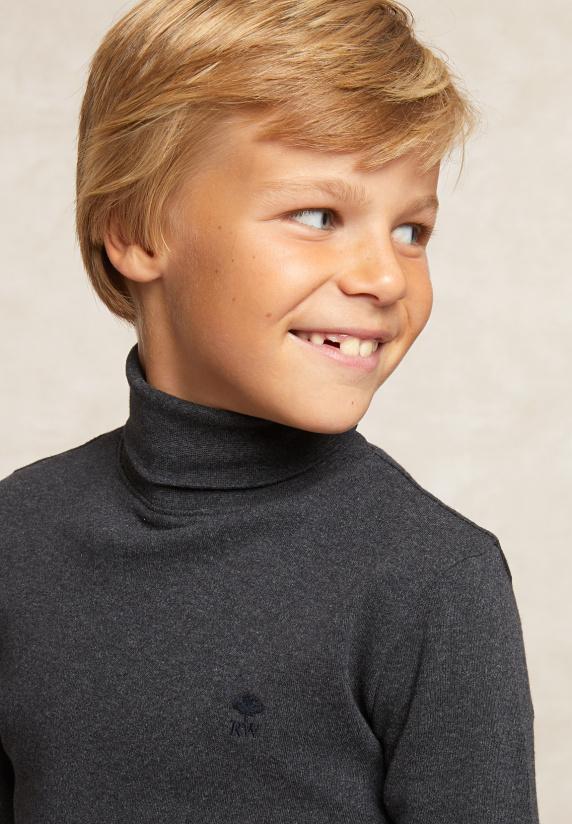 River Woods Basic Rolkraag T-shirt Charcoal Mix