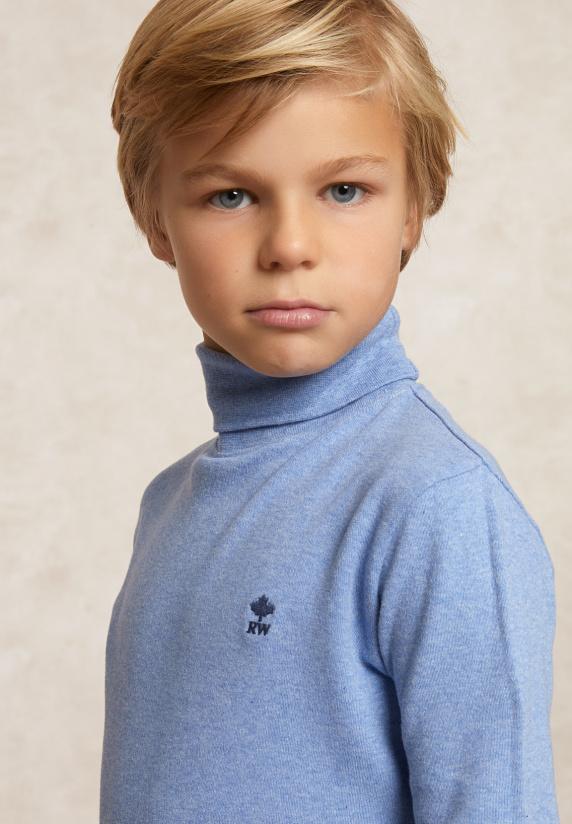 River Woods Basic Rolkraag T-shirt Dk Glacier Mix