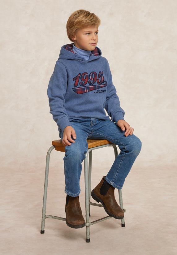 River Woods Basic Rolkraag T-shirt Dk Glacier Mix