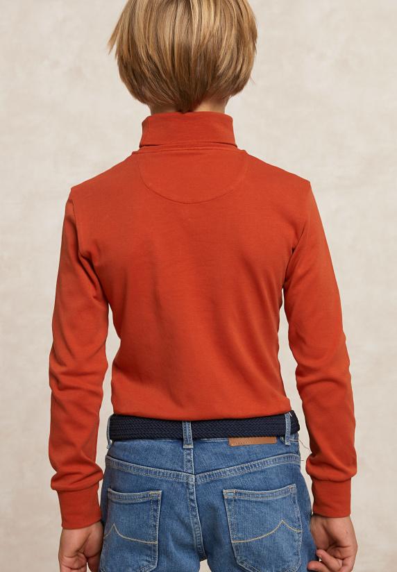 River Woods Basic Rolkraag T-shirt Mustang