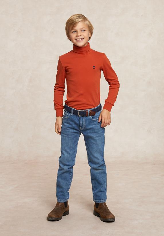 River Woods Basic Rolkraag T-shirt Mustang