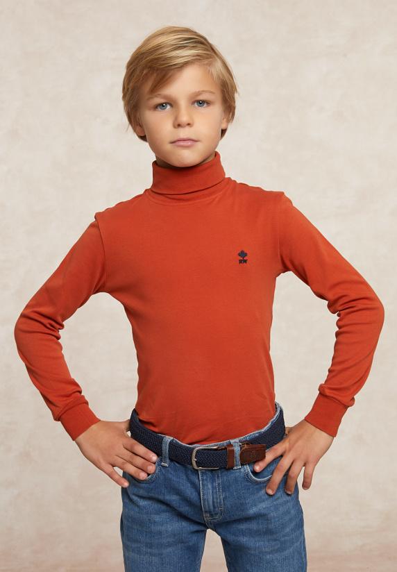 river woods Basic rolkraag T-shirt mustang