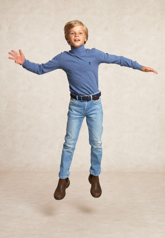 River Woods Basic Rolkraag T-shirt Night Sky Mix