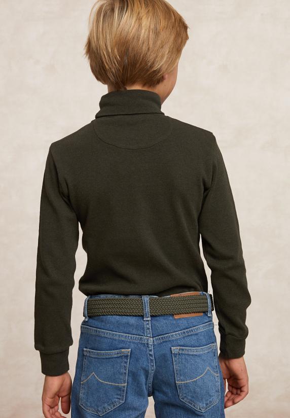 River Woods Basic Rolkraag T-shirt Olive Mix