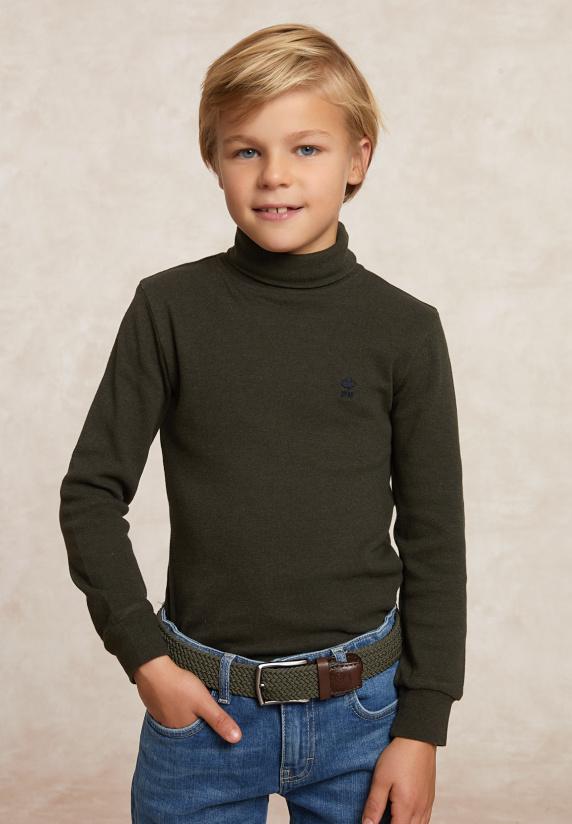 river woods Basic rolkraag T-shirt olive mix