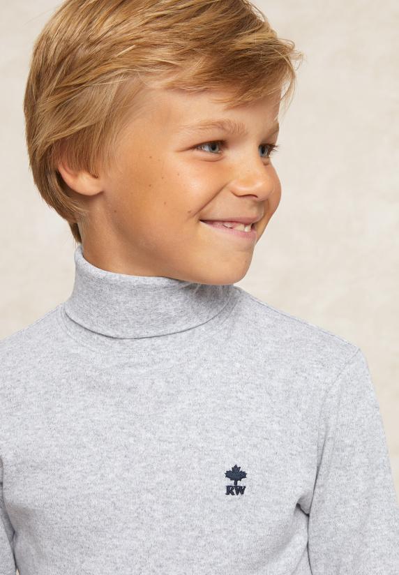 River Woods Basic Rolkraag T-shirt Oxford Mix