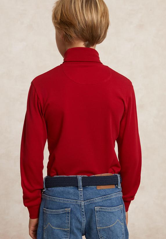 River Woods Basic Rolkraag T-shirt Poppy