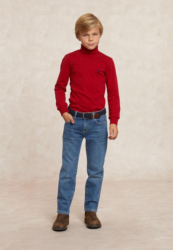 River Woods Basic Rolkraag T-shirt Poppy