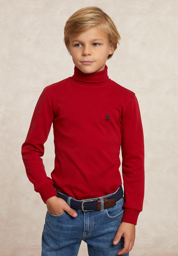 river woods Basic rolkraag T-shirt poppy