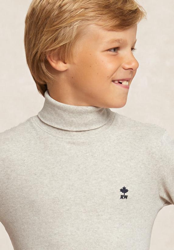 River Woods Basic Rolkraag T-shirt Sand Mix