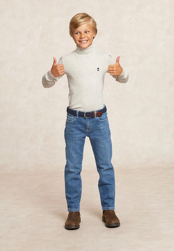 River Woods Basic Rolkraag T-shirt Sand Mix