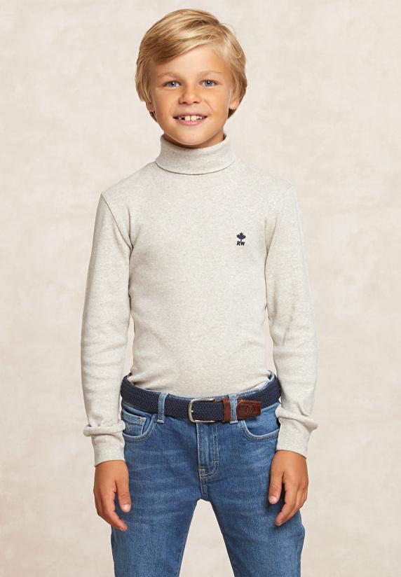 River Woods Basic Rolkraag T-shirt Sand Mix