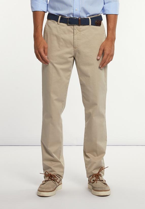 River Woods Basic Stretch Chinobroek Beige