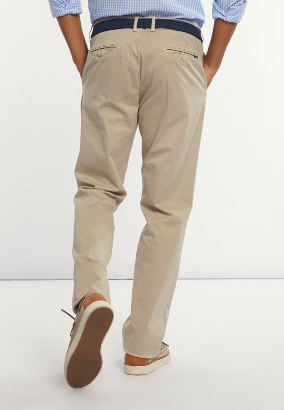 River Woods Basic Stretch Chinobroek Beige