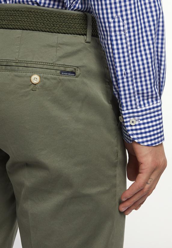 River Woods Basic Stretch Chinobroek Kaki