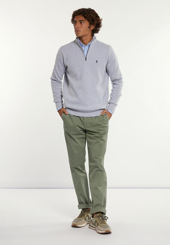 River Woods Basic Stretch Chinobroek Moss